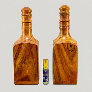 Handcrafted 100% Pure Wooden Eco-Friendly Modern Bottle Fully Engraved with Lid for Direct Drinking Water for Adults for <b>Camping</b> - Product Image 1