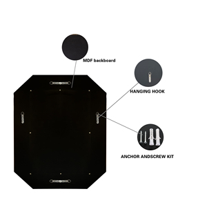 <span class=keywords><strong>Grand</strong></span> <span class=keywords><strong>miroir</strong></span> <span class=keywords><strong>mural</strong></span> carré pour la décoration, <span class=keywords><strong>miroir</strong></span> d'appoint élégant et moderne sans cadre à bords biseautés pour entrée, salle à manger, salle de bain - Product Image 4