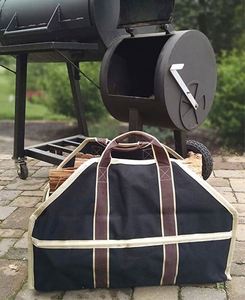 BSCI factory Supersized Canvas Firewood Wood Carrier bag Log <b>Camping</b> Outdoor Holder Carry <b>storage</b> bag Wood Canvas Bag - Product Image 3