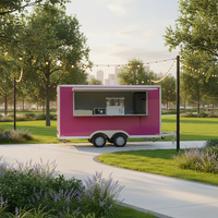 Nouvelle conception de cuisine mobile rose, camion de café mobile, bar à bière, chariot à glaces, chariot à hot-dogs, remorque alimentaire mobile pour la Turquie