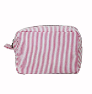 Bolsa de Cosméticos de Algodón a Rayas, Versátil, con Logotipo Personalizable, Gran Capacidad, Portátil, Unisex, Venta Caliente - Product Image 1