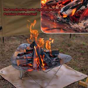 Brasero portable d'extérieur en acier pour bois, démontable pour le camping, les feux de camp, le jardin et les pique-niques - Product Image 3