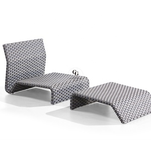 Silla de playa de aluminio jardín cama salón de mimbre Silla de salón de natación piscina silla <span class=keywords><strong>tumbona</strong></span> de mimbre salón playa - Product Image 6
