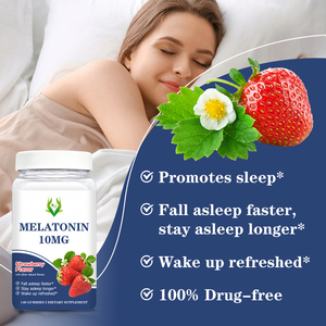 OEM Melatonin 10MG Gummies Strawberry Flavor Promotes Sleep Fall Asleep Faster Stay Asleep Longer 100%Drug Free - Product Image 3