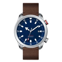 Vente en gros Montre de plongée Montre-bracelet pour homme d'affaires Montres tendance argentées classiques en acier inoxydable étanches