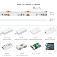 160LEDs/M SPI1838 DC5V 5MM RGB Color Cob LED Strip IP20 Control remoto de cobre para dispositivos inteligentes Alexa Google Home