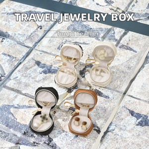 Mini Jewelry Box Keychain, Portable Travel Jewelry Organizer for Rings <b>Earrings</b> Portable Zipper Jewelry <b>Case</b> - Product Image 2