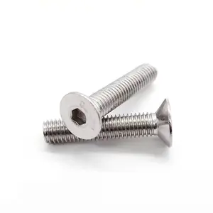 DIN7991 SS 304 M8 M10 M12 M16 Flat Head Socket Screws Stainless Steel Hex Socket Countersunk Head Screw