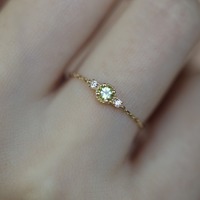 Bijoux délicats de luxe Minimaliste S925 Sterling Silver Chain Rings Blanc Zircon 14k Plaqué Or Anneaux Réglables Pour Femmes
