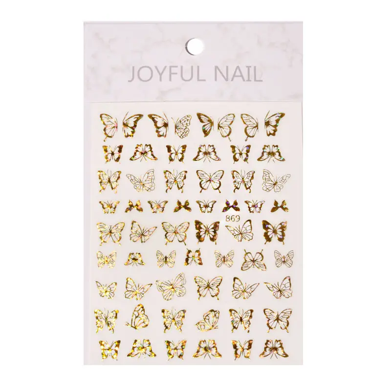 2024 Nail art design butterflies shape adhesive sticker nails art decals butterfly stickers