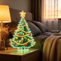 Enseigne néon personnalisée en forme de sapin de Noël, lumière néon LED en forme de sapin de Noël pour mur de maison, vitrine de magasin, décoration de Noël