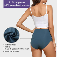Paquete de 6 Bragas Moldeadoras de Cintura Alta para Mujer, Sin Costuras, de Doble Capa, Sin Efecto Muffin Top, Suaves y Transpirables para Uso Diario