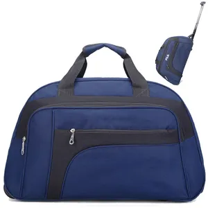 Aosheng कस्टम ब्रांड बड़े लोकप्रिय गहरे नीले रंग का duffel पहिया ट्राली सामान यात्रा बैग