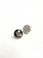 Boutons Métalliques Géométriques Personnalisés en Gros, OEM, en Alliage de Zinc Plaqué, à Tige, Décoratifs pour Chapeaux, Design Moderne Découpé au Laser, Lavables