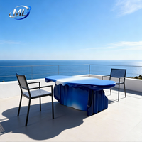 Table basse moderne européenne personnalisable en fibre de verre bleue, durable, avec design de couleur personnalisable, pour salon