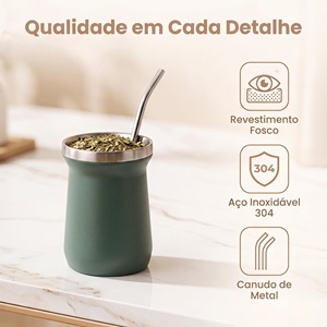 Mug isotherme à double paroi en acier inoxydable pour Yerba Mate argentin, personnalisé pour l'Amérique du Sud - Product Image 3