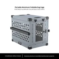Cage pliable de luxe moderne pour chien de petite/moyenne/grande taille, en alliage d'aluminium et acier inoxydable, résistante à la pluie, pour voiture et extérieur, toutes saisons