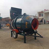 Bétonnière mobile automatique JOVE, bétonnière à tambour portable à quatre roues, électrique/à essence/à diesel, 13 m/h, moteur 4 kW