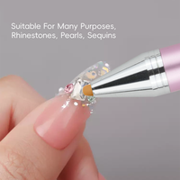 2025 nouvellement arrivé réglable manucure Nail Art outil métal poignée strass cueillette stylo avec Gule ongles pointillage outil