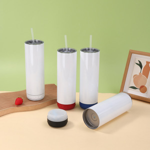 Gobelet isotherme en acier inoxydable de 20 oz avec Bluetooth pour la musique, sublimation, paille intégrée, écologique, pour la maison, les adultes et la salle de sport - Product Image 6