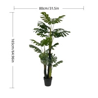 Pas cher Prix Turtleback Bonsaï Arbre Grand Monstera Feuilles De Mariage Résistant En Plastique Pot Bureau Paysage Décor Plante Artificielle