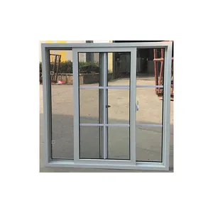 Panneau de verre à large vue fenêtre coulissante en vinyle, fenêtres à Double vitrage en Pvc fenêtre coulissante fenêtres en acier en plastique
