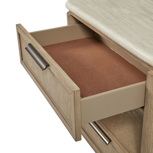Two <b>Drawer</b> Nightstand With Oak Veneer Fronts <b>Storage</b> Cabinet Bedroom Furniture - Product Image 3
