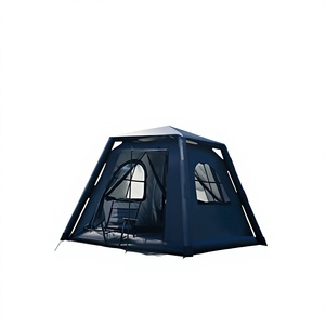 Tente de camping imperméable en tissu Oxford double couche pour 4-5 personnes, trois saisons, une chambre, montage manuel, type étendu - Product Image 3