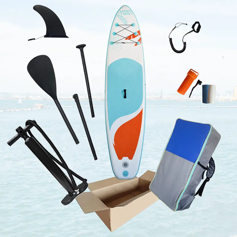 Placa de remo bsci/en, placa inflável para surf extra ampla, com acessórios isup, inclui remo ajustável, traseira