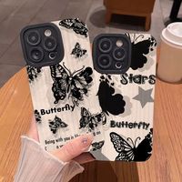 Coques de Téléphone Antichoc Luxe Papillons pour iPhone 17 Air 16 Plus Pro Max 15 14 13 12 11 – Housse de Protection Arrière Anti-chute