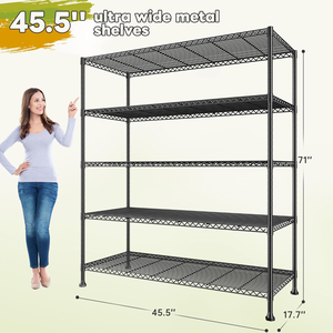 Estanterías <span class=keywords><strong>de</strong></span> Almacenamiento <span class=keywords><strong>de</strong></span> 45.5'' <span class=keywords><strong>de</strong></span> Ancho, Estanterías <span class=keywords><strong>de</strong></span> Alambre <span class=keywords><strong>de</strong></span> 5 Niveles, Estanterías <span class=keywords><strong>de</strong></span> <span class=keywords><strong>Despensa</strong></span> para Almacenamiento, Estanterías Metálicas Ajustables para Cocina, Estanterías <span class=keywords><strong>de</strong></span> Acero - Product Image 2