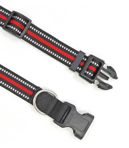 रात दृश्य कुत्ते कॉलर परावर्तक स्ट्रिप्स टिकाऊ पॉलिएस्टर पालतू कॉलर समायोज्य नेकबैंड तैयार स्टॉक थोक - Product Image 6