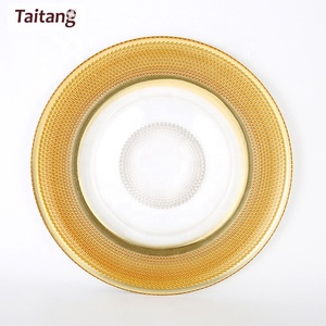 Bán Buôn Trang Trí Thủy Tinh Vàng Charger Tấm - Product Image 6