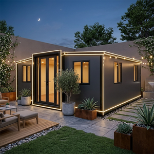 Casa Contenedor Expandible Plegable Prefabricada con Luz LED, Casa de Vacaciones <span class=keywords><strong>en</strong></span> <span class=keywords><strong>la</strong></span> <span class=keywords><strong>Playa</strong></span>, Puertas Francesas, Instalación Rápida, Paquete Plano - Product Image 5