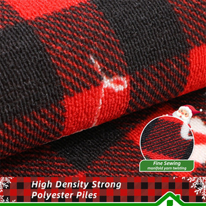 Alfombras de cocina de copo de nieve a cuadros de búfalo rojo, alfombrillas de cocina lavables antideslizantes, juego de alfombras de cocina de <span class=keywords><strong>Navidad</strong></span> de 2 uds - Product Image 3