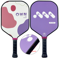 Raquette de pickleball portable en fibre de carbone couleur macaron de haute qualité, 16 mm, vente en gros, logo personnalisé directement de l'usine