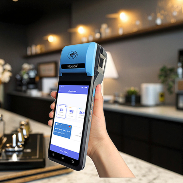 Handheld 4G Android 12 POS Terminal with 5.5 Inch Display NFC Bluetooth USB 58mm Thermal Printer
