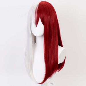 My <strong>Hero</strong> Academic Synthetic Long Half Red Silver White Women's Shoto Todoroki Cosplay Costume Wig AOKG-017 - Product Image 2