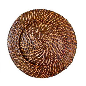 Assiette de présentation et set de table en rotin tressé à la main - Écologique, couleur et taille personnalisables pour la décoration de dîners, fêtes et mariages - Artisanat vietnamien - Product Image 1