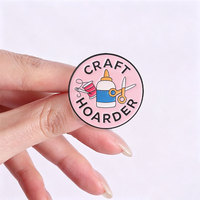 Bros Enamel Bertuliskan Novelty Craft Club, Aksesoris Jahit yang Menarik, Lencana Logam untuk Dekorasi Pakaian dan Tas Ransel, Ornamen Unik