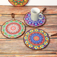 17cm Céramique Isolation Thermique Porte-Pot Napperon Ménage Porte-Pot Style Européen Facile À Nettoyer Napperon Rond Tapis De Thé Tapis De Table