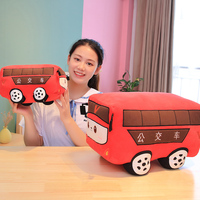 2023 nouveau gros enfants cadeau réaliste Bus pelle camion personnalisé jouets en peluche voiture en peluche jouet