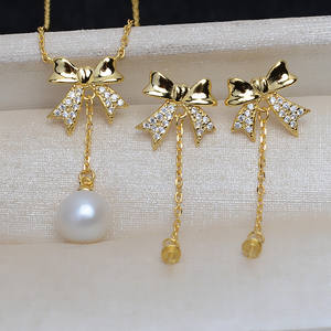 Ensemble de pendentifs d'oreille en argent S925 faits à la main, avec nœud, DIY, 8-13 perles, accessoires de bijoux, 3983 - Product Image 1