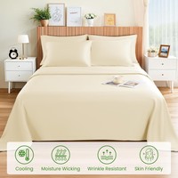 Draps-housses en viscose de bambou bio sur mesure Cloudland, taille Cal King, poches profondes, ensemble de draps 100 % fibre de viscose bio