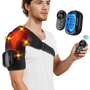 Fabrika Özel Logolu Isıtmalı Titreşimli Masaj Omuz Pedi Ağrıları Giderici Kablosuz Uzaktan Kumandalı Omuz Masaj Aleti - Product Image 1