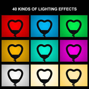 <span class=keywords><strong>MJ33</strong></span>-6 <span class=keywords><strong>RGB</strong></span> Fill Colorful Live Beauty Ring Light 14 pouces <span class=keywords><strong>LED</strong></span> Fill Ring Light avec trépied Éclairage photographique en vente - Product Image 5