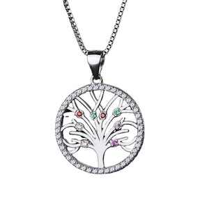 Yaeno vente en gros 925 en <span class=keywords><strong>argent</strong></span> Sterling <span class=keywords><strong>arbre</strong></span> <span class=keywords><strong>de</strong></span> <span class=keywords><strong>vie</strong></span> collier bijoux CZ Multi pierre <span class=keywords><strong>arbre</strong></span> <span class=keywords><strong>pendentif</strong></span> - Product Image 1