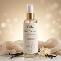 Nouveauté BIN : Nettoyant pour ongles parfumé à la vanille 250 ml avec étiquette personnalisable, saveur rose, avec flacon pulvérisateur