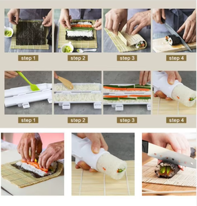 Kit para Hacer <span class=keywords><strong>Sushi</strong></span> de 16 Piezas, Molde de Bambú para <span class=keywords><strong>Sushi</strong></span> DIY con Múltiples Formas, Espátula para Arroz, Kit de <span class=keywords><strong>Sushi</strong></span> Fácil de Usar - Product Image 5