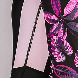 Women's Rash Guard Bathing Suit One Piece <strong>Swimsuits</strong> Floral Tropical Color-blocking Sun Protection UPF50+Surfing Canoeing Beach - Product Image 6